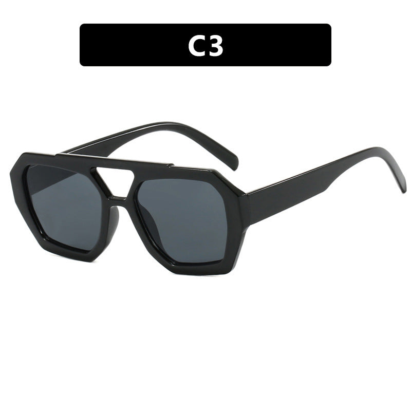 Lunettes de Soleil à Double Pont - Monture Grande et Tendance