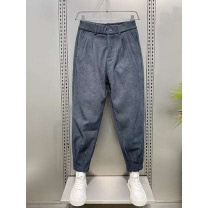 Pantalon Homme en Velours à Cheville Élastique – Coupe Cropped