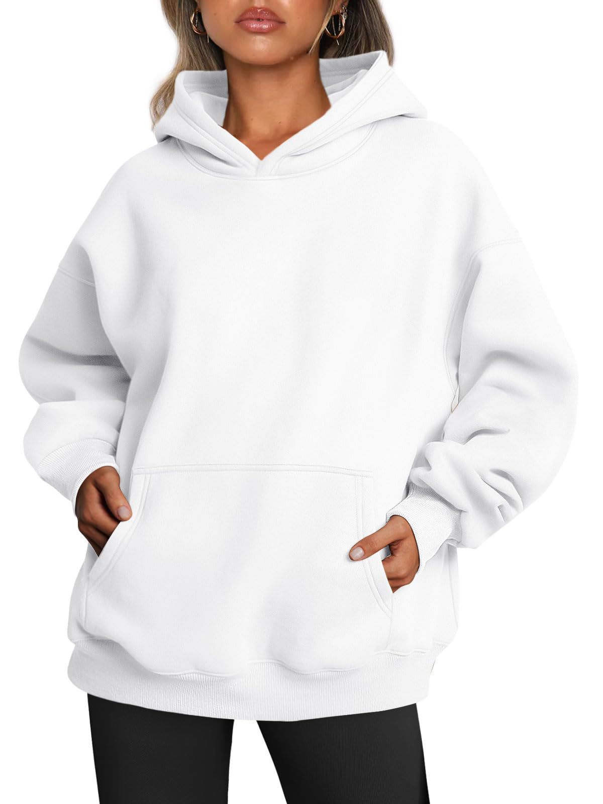 Hoodie Oversize Femme - Sweatshirt en Molleton Doux avec Poche