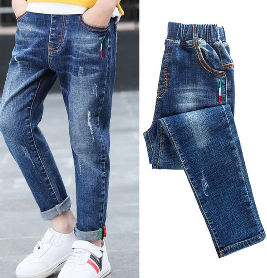 Nouveau Jean Enfant : Pantalon Denim pour Garçon – Style Printemps-Automne