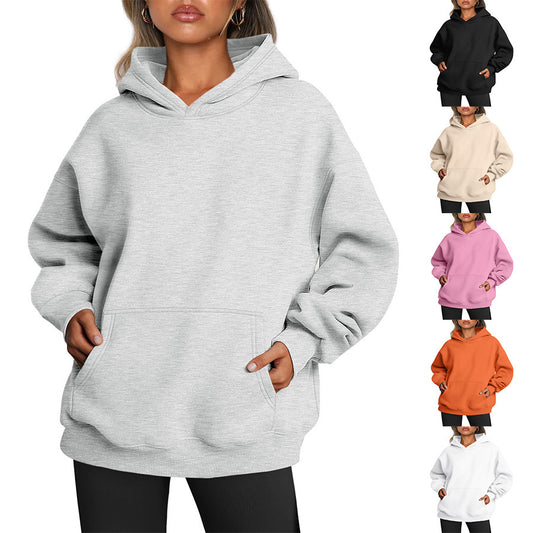 Hoodie Oversize Femme - Sweatshirt en Molleton Doux avec Poche