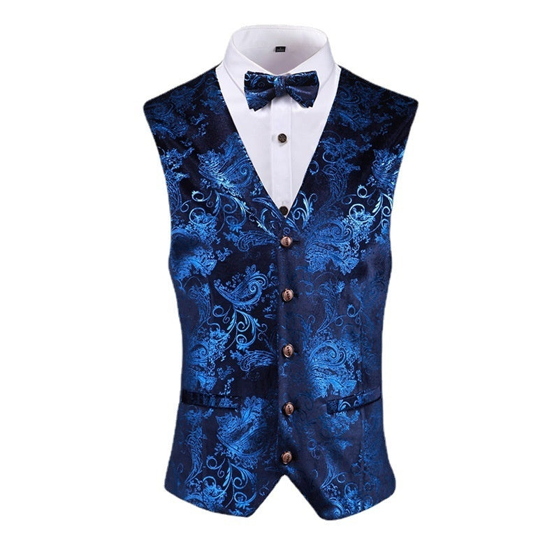 Gilet de Costume pour Homme - Motif Doré et Chic