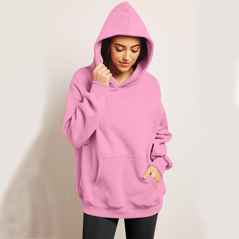 Hoodie Oversize Femme - Sweatshirt en Molleton Doux avec Poche