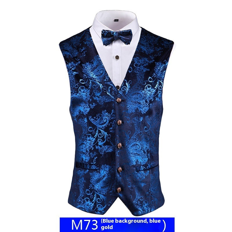 Gilet de Costume pour Homme - Motif Doré et Chic