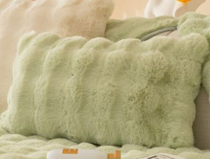 Coussin de Canapé Épais en Peluche de Lapin - Confort et Chaleur pour l'Hiver