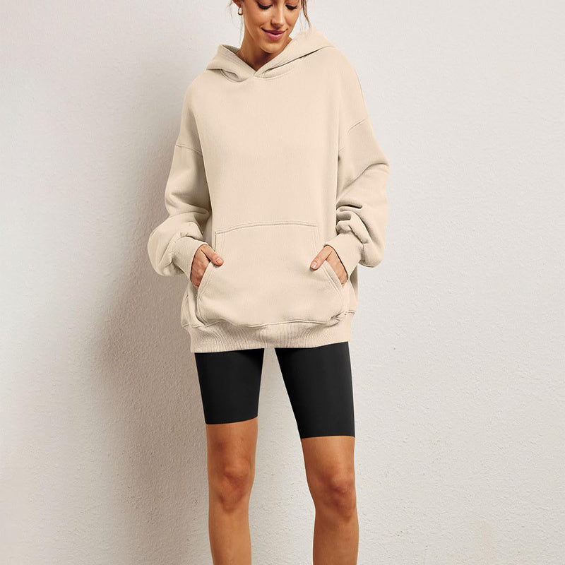 Hoodie Oversize Femme - Sweatshirt en Molleton Doux avec Poche