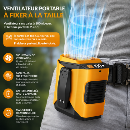 AeroBelt™ Ultra – Ventilateur Silencieux de Ceinture & Cou (6000 mAh)