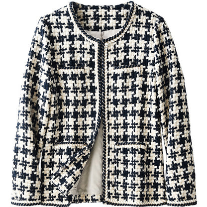 Veste Femme Style Petit Fragrance - Motif Pied-de-Poule