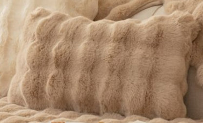 Coussin de Canapé Épais en Peluche de Lapin - Confort et Chaleur pour l'Hiver