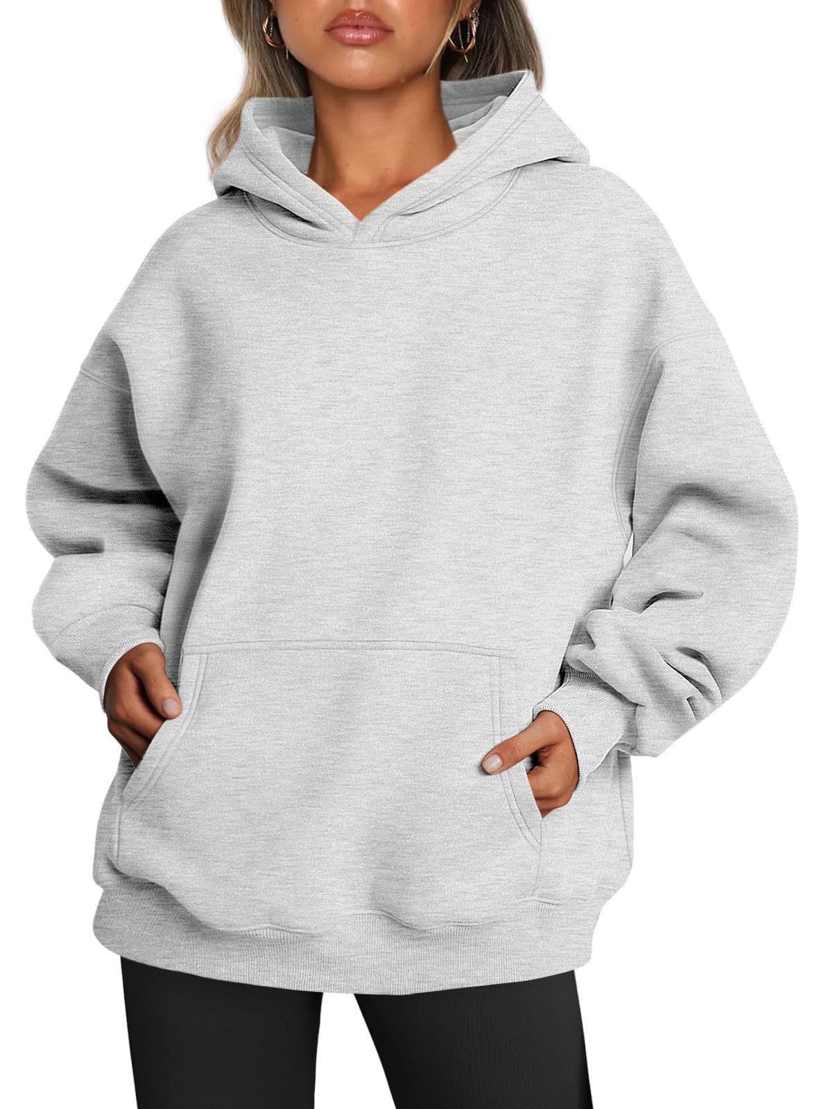 Hoodie Oversize Femme - Sweatshirt en Molleton Doux avec Poche